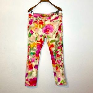 Kate Spade Denim Paint Splatter Colorful Broome Street Straight Leg Jean Size 29